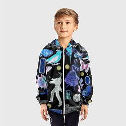 Ветровка с капюшоном детская Underground pattern Fashion 2077, цвет: 3D-белый — фото 2