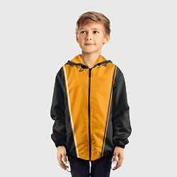 Ветровка с капюшоном детская Mens Style Чёрное с оранжевым - вариант без надпис, цвет: 3D-черный — фото 2
