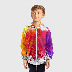 Ветровка с капюшоном детская Красочный BOOM, цвет: 3D-белый — фото 2