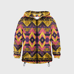 Ветровка с капюшоном детская Африканский узор орнамент из шерсти Africa Wool Pa, цвет: 3D-черный