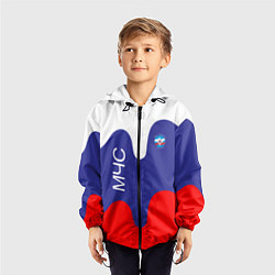 Ветровка с капюшоном детская МЧС - флаг России, цвет: 3D-черный — фото 2