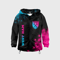 Ветровка с капюшоном детская West Ham Neon Gradient, цвет: 3D-черный