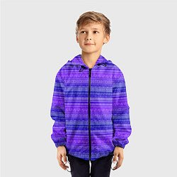 Ветровка с капюшоном детская Узор в стиле бохо на фиолетовом фоне, цвет: 3D-черный — фото 2