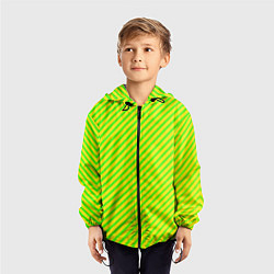 Ветровка с капюшоном детская Кислотный зеленый стиль, цвет: 3D-черный — фото 2