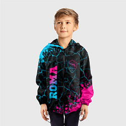 Ветровка с капюшоном детская Roma - neon gradient, цвет: 3D-черный — фото 2