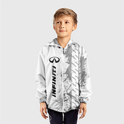 Ветровка с капюшоном детская Infiniti speed на светлом фоне со следами шин: по-, цвет: 3D-белый — фото 2