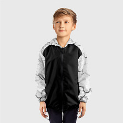 Ветровка с капюшоном детская Кроссфит униформа - трещины, цвет: 3D-черный — фото 2