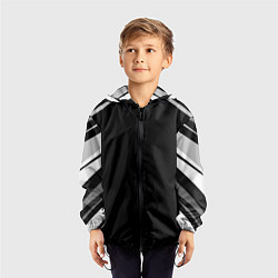 Ветровка с капюшоном детская Униформа кроссфита - абстракция, цвет: 3D-черный — фото 2