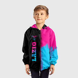Ветровка с капюшоном детская Lazio - neon gradient: по-вертикали, цвет: 3D-черный — фото 2