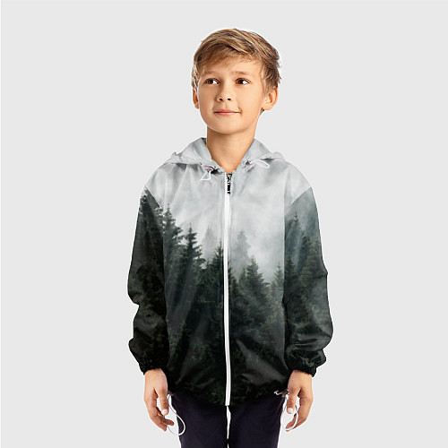 Детская ветровка Туманный хвойный лес / 3D-Белый – фото 3