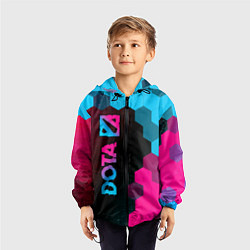 Ветровка с капюшоном детская Dota - neon gradient: по-вертикали, цвет: 3D-черный — фото 2