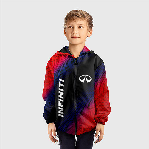Детская ветровка Infiniti красный карбон / 3D-Черный – фото 3
