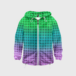 Детская ветровка Gradient lilac green plaid
