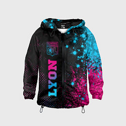 Ветровка с капюшоном детская Lyon - neon gradient: по-вертикали, цвет: 3D-черный