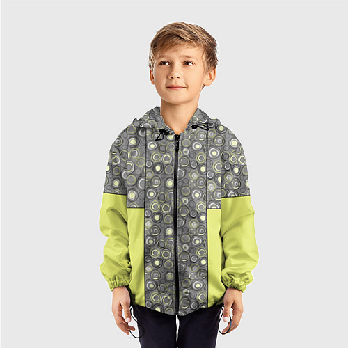 Детская ветровка Абстрактный узор с неоновыми вставками / 3D-Черный – фото 3
