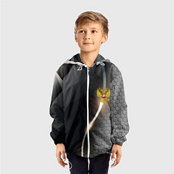 Ветровка с капюшоном детская Герб РФ киберпанк, цвет: 3D-белый — фото 2