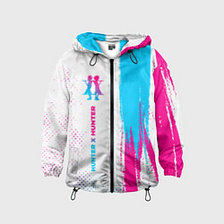Ветровка с капюшоном детская Hunter x Hunter neon gradient style: по-вертикали, цвет: 3D-черный
