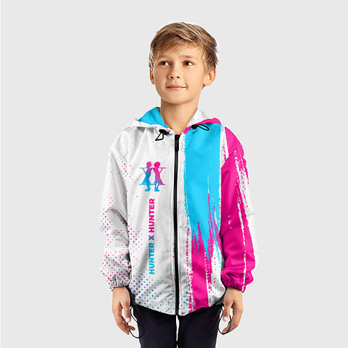 Детская ветровка Hunter x Hunter neon gradient style: по-вертикали / 3D-Черный – фото 3