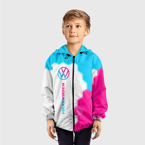 Детская ветровка Volkswagen neon gradient style: по-вертикали / 3D-Черный – фото 3