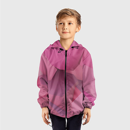 Детская ветровка Розовые геометрические фигуры / 3D-Черный – фото 3