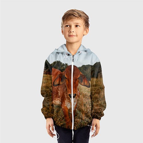 Детская ветровка Коровка на поле / 3D-Белый – фото 3