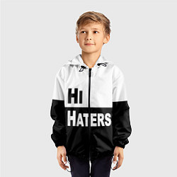 Ветровка с капюшоном детская Hi haters - Bye haters, цвет: 3D-черный — фото 2