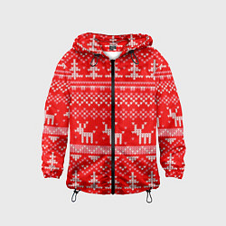 Детская ветровка Рождественский красный свитер с оленями