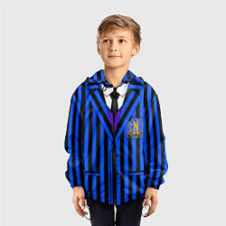 Ветровка с капюшоном детская Ученик академии Невермор: униформа, цвет: 3D-черный — фото 2