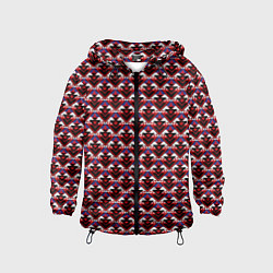 Ветровка с капюшоном детская Геометрический скандинавский зимний узор, цвет: 3D-черный