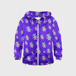 Ветровка с капюшоном детская BT21 Mang pattern BTS, цвет: 3D-белый