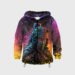 Ветровка с капюшоном детская Адский самурай, цвет: 3D-черный