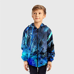 Ветровка с капюшоном детская Ледяной взрыв, цвет: 3D-черный — фото 2