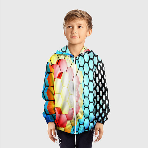 Детская ветровка Shape abstract color / 3D-Белый – фото 3