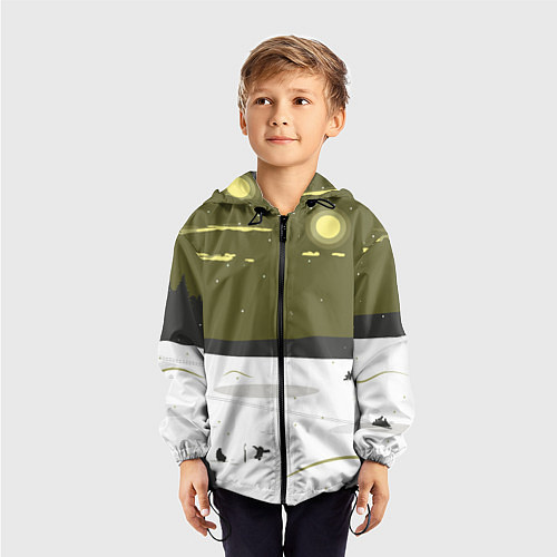 Детская ветровка Зимняя рыбалка / 3D-Черный – фото 3