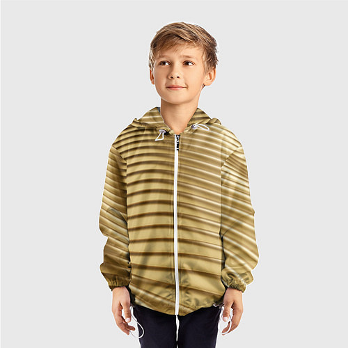 Детская ветровка Золотой волнистый фон / 3D-Белый – фото 3