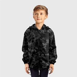 Ветровка с капюшоном детская Ночной камуфляж, цвет: 3D-черный — фото 2
