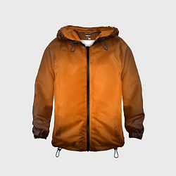 Ветровка с капюшоном детская Кислотный оранжевый с градиентом, цвет: 3D-черный