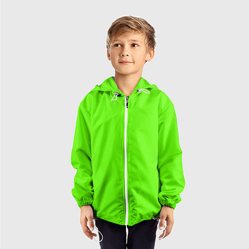 Детская ветровка Кислотный зеленый / 3D-Белый – фото 3