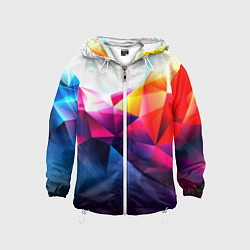 Ветровка с капюшоном детская Poly stiil collection, цвет: 3D-белый
