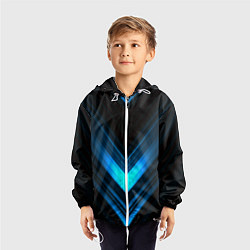 Ветровка с капюшоном детская Neon geometry stripes, цвет: 3D-белый — фото 2