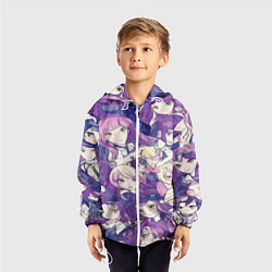 Ветровка с капюшоном детская Японские девушки в стиле анимэ, цвет: 3D-белый — фото 2