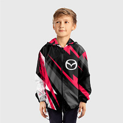 Ветровка с капюшоном детская Mazda fast lines, цвет: 3D-черный — фото 2
