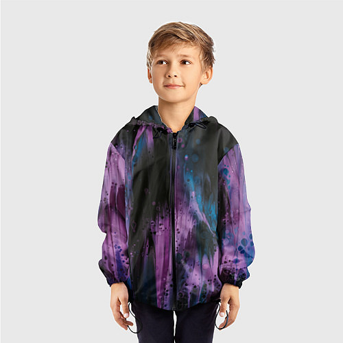 Детская ветровка Фиолетовые абстрактные тени / 3D-Черный – фото 3