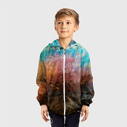 Ветровка с капюшоном детская Разноцветные тени и краски, цвет: 3D-белый — фото 2