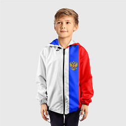 Ветровка с капюшоном детская Цвета России - герб, цвет: 3D-черный — фото 2