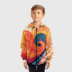 Ветровка с капюшоном детская Вихрь цвета, цвет: 3D-черный — фото 2
