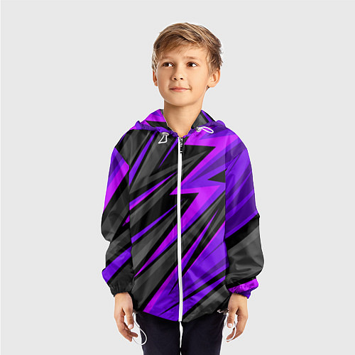 Детская ветровка Спорт униформа - пурпурный / 3D-Белый – фото 3