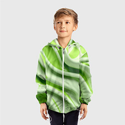 Ветровка с капюшоном детская Объемные складки, цвет: 3D-белый — фото 2