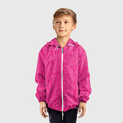 Ветровка с капюшоном детская Очень розовый, цвет: 3D-белый — фото 2