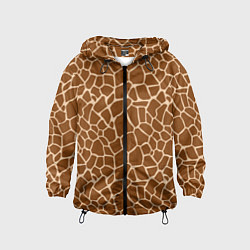 Ветровка с капюшоном детская Пятнистая шкура жирафа, цвет: 3D-черный